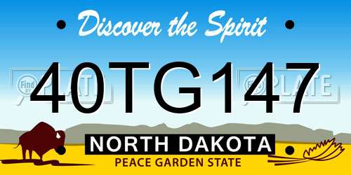 40TG147 North Dakota License Plate