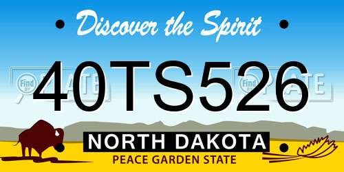 40TS526 North Dakota License Plate