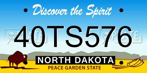 40TS576 North Dakota License Plate