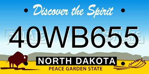 40WB655 North Dakota License Plate