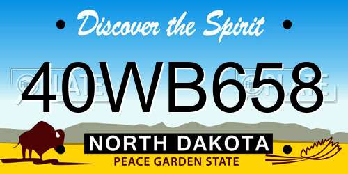 40WB658 North Dakota License Plate