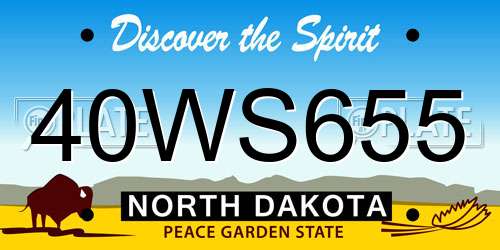 40WS655 North Dakota License Plate