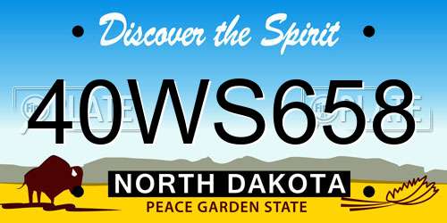 40WS658 North Dakota License Plate