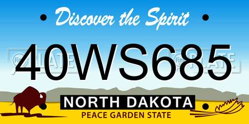 40WS685 North Dakota License Plate