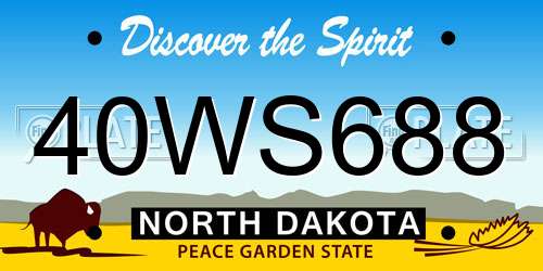 40WS688 North Dakota License Plate