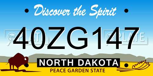 40ZG147 North Dakota License Plate