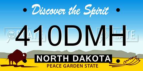 410DMH North Dakota License Plate