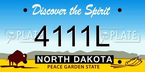 4111L North Dakota License Plate