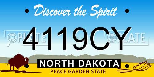 4119CY North Dakota License Plate