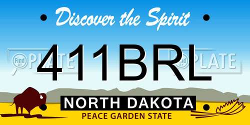 411BRL North Dakota License Plate