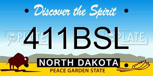 411BSL North Dakota License Plate