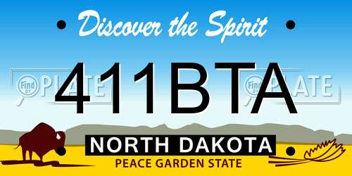 411BTA North Dakota License Plate