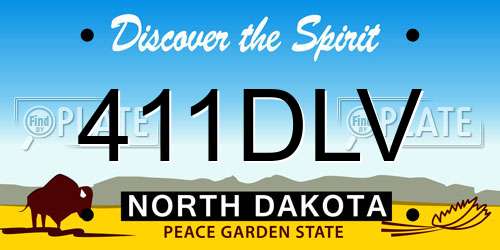 411DLV North Dakota License Plate