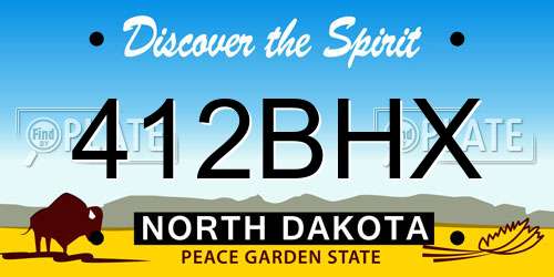 412BHX North Dakota License Plate