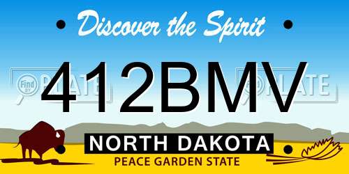 412BMV North Dakota License Plate