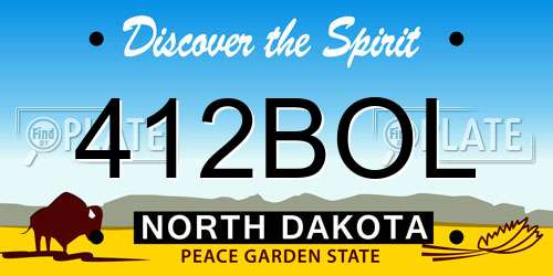 412BOL North Dakota License Plate