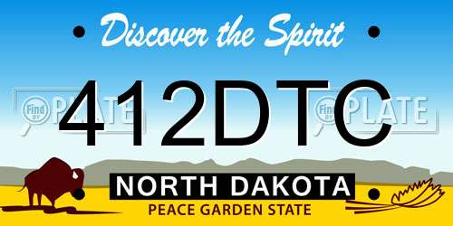 412DTC North Dakota License Plate