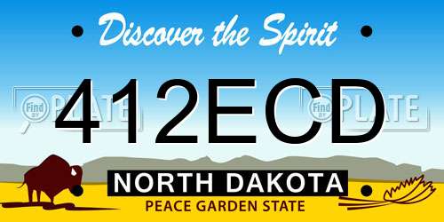 412ECD North Dakota License Plate