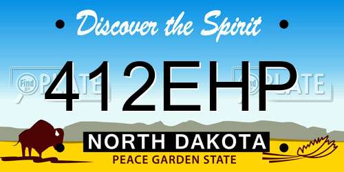 412EHP North Dakota License Plate