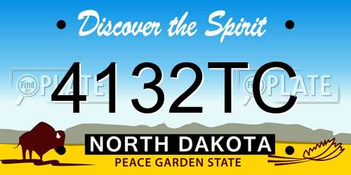 4132TC North Dakota License Plate