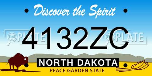 4132ZC North Dakota License Plate
