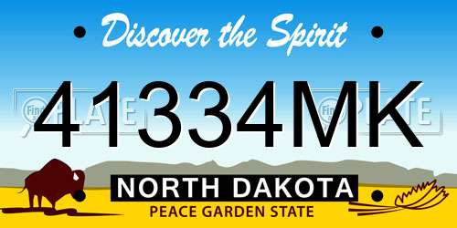 41334MK North Dakota License Plate