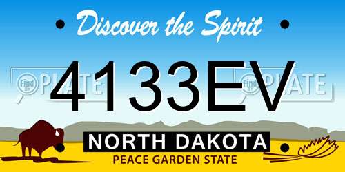 4133EV North Dakota License Plate