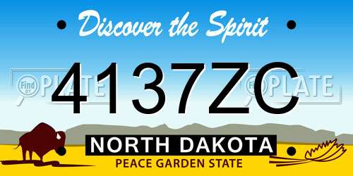 4137ZC North Dakota License Plate
