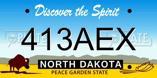 413AEX North Dakota License Plate