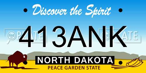 413ANK North Dakota License Plate