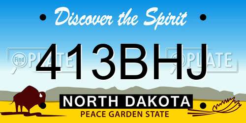 413BHJ North Dakota License Plate