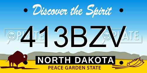 413BZV North Dakota License Plate
