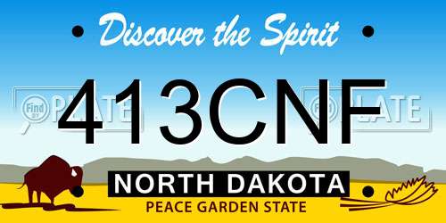 413CNF North Dakota License Plate