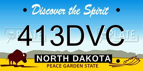 413DVC North Dakota License Plate