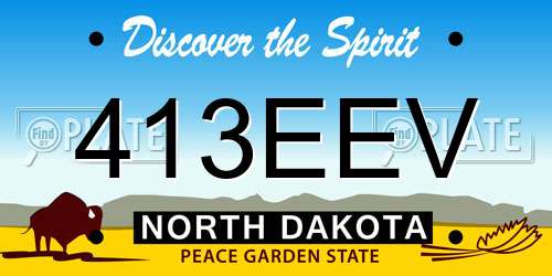 413EEV North Dakota License Plate