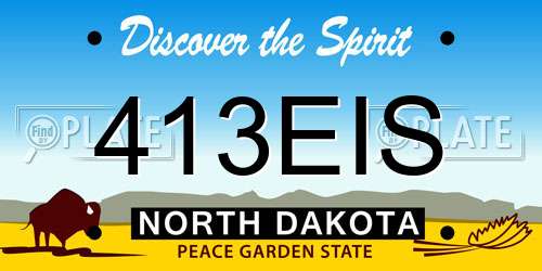 413EIS North Dakota License Plate