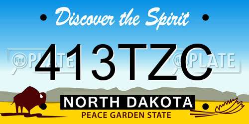 413TZC North Dakota License Plate