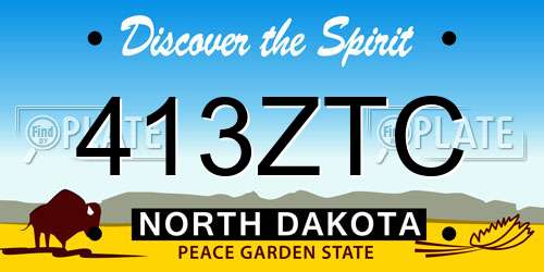 413ZTC North Dakota License Plate