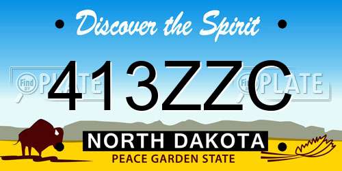413ZZC North Dakota License Plate