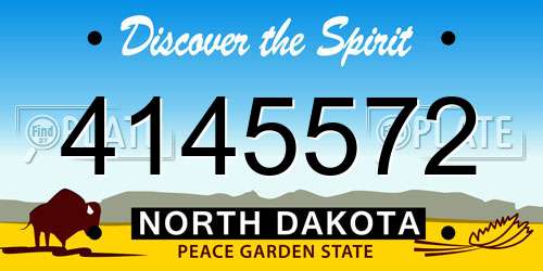 4145572 North Dakota License Plate