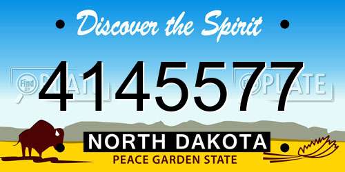 4145577 North Dakota License Plate