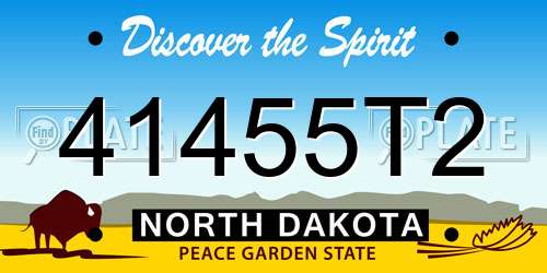 41455T2 North Dakota License Plate