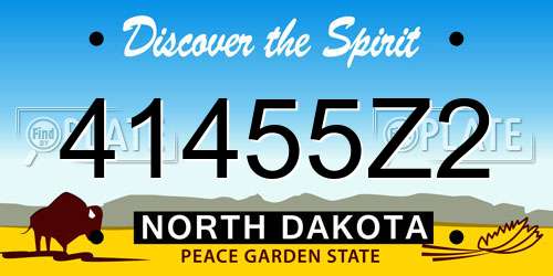 41455Z2 North Dakota License Plate