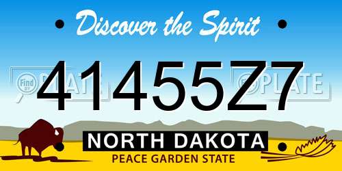 41455Z7 North Dakota License Plate