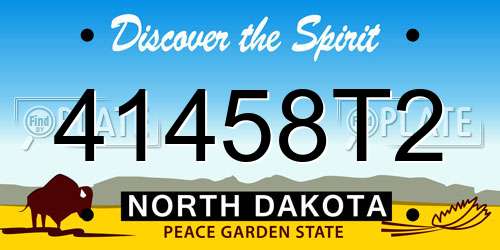 41458T2 North Dakota License Plate
