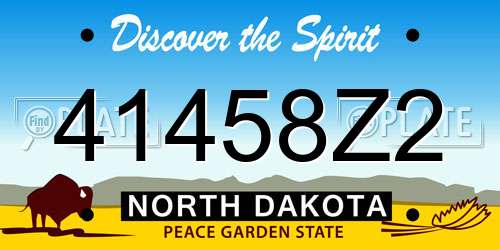 41458Z2 North Dakota License Plate