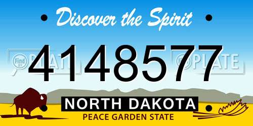 4148577 North Dakota License Plate