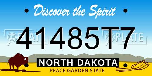 41485T7 North Dakota License Plate