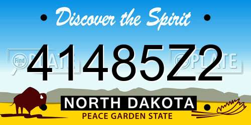 41485Z2 North Dakota License Plate