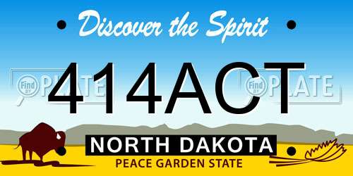 414ACT North Dakota License Plate